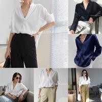 ราคา ส่งเร็วพิเศษ TUM013 1 TARA Shirt เสื้อเชิ้ต คอวี แขนยาว เนื้อผ้าซาร่า ใส่สบายมาก งานดี ราคาถูก เสื้อเชิ้ตหญิง (7182708999)