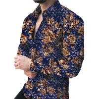 ราคา ใหม่หรูหราชายเสื้อ 3D ดอกไม้พิมพ์เสื้อแขนยาว Retro Casual เสื้อผ้าผู้ชาย SLIM FIT ปุ่มลงเสื้อ (22915386649)