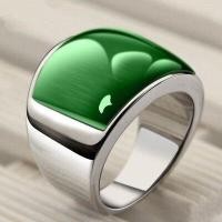 ราคา Mens Gold Color Ring for Men Vintage Stainless Steel with Green Cat Eye Stone Mens Ring for Party (18495303156)