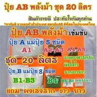 ราคา ปุ๋ยAB ชุด20ลิตรแถมชามะนาว ปุ๋ย เข้มข้นพลังม้า ผักไฮโดรโปนิกส์ น้ำวนน้ำนิ่งและพ่นทางใบพืชทุกชนิด แถมผงเร่งรากขาวยาว ปุ๋ยแห้งผสมเองสุดคุ้ม (18110622768)
