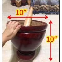 ราคา ครกไม้ ขนาดใหญ่ ครกไม้พร้อมสาก คุณภาพดี ราคาถูก ไม้เนื้อแข็ง 9นิ้ว10นิ้ว11นิ้ว12นิ้ว ครกส้มตํา ครกหลวง ครกไม้อย่างดี Large Mortar Wood With Pestle (12898656724)