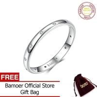 ราคา BAMOER แหวนหมั้นแหวนเงินสำหรับผู้หญิงและผู้ชายใส CZ เงินสเตอร์ลิง925เครื่องประดับ SCR546 (757270093)