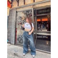 ราคา กางเกงยีนส์ขากระบอกใหญ่พิเศษ buggy jeans งานป้าย Lindaa plus เอว 34 36 38 40 42 44 46 สะโพกใหญ่ไม่ต้องเผื่อไซส์ (22912628199)