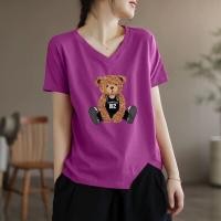 ราคา เสื้อยืดแขนสั้นปักลายสไตล์จีนสำหรับผู้หญิง ฤดูร้อน แฟชั่นลดอายุ เสื้อสีแดง คอวี ปกติ แขนสั้น วัสดุอื่นๆ 100 (23213617986)