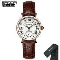 ราคา Sanda แฟชั่นต้นฉบับผู้หญิงนักเรียนนาฬิกาแฟชั่นที่เรียบง่ายบุคลิกภาพแท้กันน้ำควอตซ์หนังผู้หญิงนาฬิกากล่องของขวัญ (1015424990)