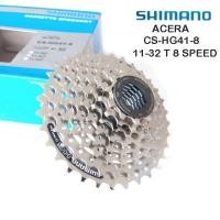 ราคา เฟืองจักรยาน SHIMANO รุ่น ACERA CS HG41 8 เฟืองท้ายจักรยาน ชนิดเฟืองสวม 8 สปีด 11 32 ฟัน เรียงฟัน 11 13 15 18 21 24 28 32 ฟัน บรรจุกล่อง (11716055422)