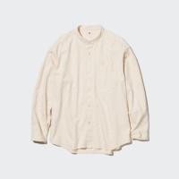 ราคา UNIQLO เชื้อเชิ้ต คอจีน แขนยาว DENIM OVERSIZED STAND COLLAR LONG SLEEVE SHIRT (19596523247)