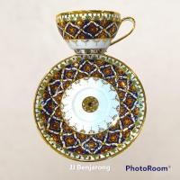 ราคา ชุดชา กาแฟ espresso เบญจรงค์ 1 ชุด ขนาด 90 มิลลิลิตร Royal Porcelain ONE espresso sized cup and saucer 90 ml handpainted by JJ Benjarong (10025258908)