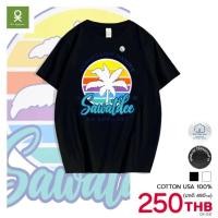 ราคา OK Apparel เสื้อยืดคอกลม ลายสวัสดี ผ้าคอตตอนUSA100 OVERSIZE (21999507821)