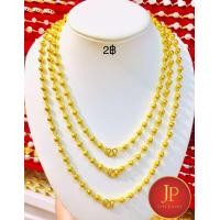 ราคา สร้อยคอลายเม็ดประคำ 6 0มิม น้ำหนัก2บาท ทองชุบ ทองหุ้ม สวยเสมือนจริง JPgoldjewelry (19351809538)