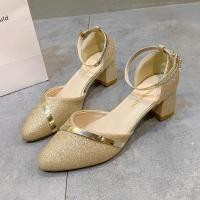 ราคา YUSHIKI รองเท้าส้นสูงหนังส้นตื้นแฟชั่นสไตล์เกาหลี รองเท้าส้นสูงหัวกลมสีทึบ รองเท้าแตะส้นสูงหนา 5 ซม รองเท้าส้นสูงผู้ใหญ่และเป็นผู้หญิงหรูหรา รองเท้าทำงาน (23319064576)