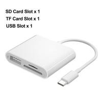 ราคา USB ชนิด C เพื่อการ์ดรีดเดอร์ SD USB C Type C เพื่อแผงขยายสัญญาณ iPhone 15 iPad Mac แล็ปท็อป3 In 1 USB C พิมพ์ C อะแดปเตอร์เมมโมรี่การ์ดสำหรับ Mac MacBook Pro air mini Android Laptop More USBC Typec (