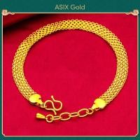 ราคา ASIX GOLD สร้อยข้อมือผู้หญิงชุบทอง 24K สร้อยข้อมือแบนแฟชั่นเกาหลีเคลือบทอง 18K เข้ากันทุกอย่างลงตัว สร้อยข้อมือนำโชค ไม่แพ้ จะไม่เปลี่ยนเป็นสีดำ จะไม่ลอก ของขวัญแต่งงานวันหยุด 18ซม 7นิ้ว (22558698699)