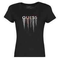 ราคา GUESS Gales เสื้อคอกลมแขนสั้นเข้ารูปลำลองสำหรับผู้หญิงเสื้อยืดนำเทรนด์เรียบง่ายสีดำสำหรับฤดูร้อน (17470693026)