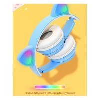ราคา Bluetooth Cat Ear Headphones for Kids Wireless Mode Foldable Headset with Mic RGB LED Light for Gift School Gaming (23164801006)