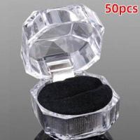 ราคา กล่องใส่ต่างหูคริสตัลทำจากอะคริลิคแฟชั่นกล่องใส่เครื่องประดับรูปเพชรใส (22677379275)