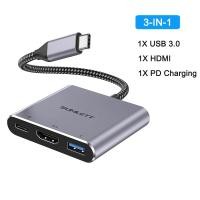 ราคา Sumlett USB Type C เป็น HDMI Multiport Adapter USB C 3 1 สายฟ้า 3 ถึง HDMI 4K Hub พร้อมพอร์ต USB 3 0 และพอร์ตชาร์จ USB C PD สำหรับ MacBook MacBook Pro MacBook Air 2020 2019 2018 iPad Pro 2018 2020 XPS