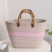 ราคา กระเป๋าวันหยุดชายหาดกระเป๋าสานผู้หญิงทำจากไม้ไผ่กระเป๋าสานความจุมากแฟชั่นลำลองแบบพกพาลายสวยงามสำหรับปาร์ตี้ริมทะเล (23020435387)