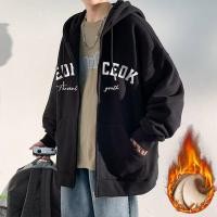 ราคา MrJJvialy เสื้อแจ็กเก็ตกีฬาสำหรับวัยรุ่นชายและเสื้อกันหนาวมีฮู้ดทรงหลวมฤดูหนาวบวกกำมะหยี่อินเทรนด์อเมริกัน (22745602617)