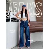 ราคา Acasey กางเกงยีนส์ผู้หญิง ขายาว กระบอกใหญ่ทรงลิซ่า ผ้ายืดไม่มาก สวยเรียบดีไซน์วินเทจ ไซส์ S 5XL (22220531790)