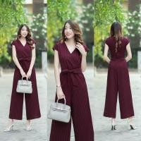 ราคา เสื้อผ้าแฟชั่น ผู้หญิง ชุดทำงาน ใส่ออกงาน ชุดจั้มสูทขายาว ลายริ้ว สีกรม ขาว แดง น้ำตาล ใส่ไปงานเลี้ยง ใส่ลำลอว ใส่เที่ยว งานสวยเรียบหรู ผ้าใส่สบาย ไม่ร้อน นาแบบใส่งานจริง ตรงปก พร้อมส่ง (22772966357)