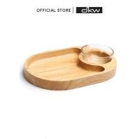 ราคา ลดล้างสต็อค DKW GW 103 ชุดที่ใส่ของว่างถ้วยแก้ว Chip Dip พร้อมถาดไม้ยางพารา Chip Dip Oval shape (1494280)