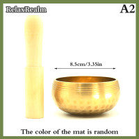 ราคา RelaxRealm เนปาลทิเบตพุทธชาม handmade singing Bowl ชุดเบาะค้อนศาสนา (22516616863)