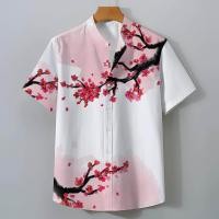 ราคา เสื้อคอจีน เสื้อคอจีนชาย2567เสื้อแฟชั่นแขนลำลองขาสั้นสำหรับผู้ชายเสื้อขนาดใหญ่พิเศษเสื้อผ้าสีขาวใส่ได้ทุกวัน (21523317406)