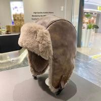 ราคา ฤดูหนาว อุ่น ผ้าขนแกะ เรียงราย หนัง หมวกนักบินผู้ชายผู้หญิงท่องเที่ยวเล่นสกีขี่จักรยานกลางแจ้งป้องกันหูกันลม (22901754417)