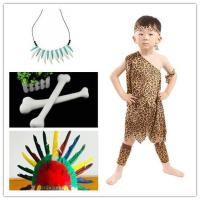 ราคา ชุดทำการแสดงมนุษย์ดั้งเดิมฮันเตอร์สำหรับเด็กชุดทำการแสดงกลองแอฟริกาชุดเต้นรำอินเดียชุดคนป่าสำหรับเด็กเล็ก (21523192758)