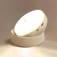 ราคา LED Night Light USB Charging Motion Sensor Round Energy Saving LED Sensor Light Bedroom Sound Light Control Hallway Home Bathroom (16373278612)