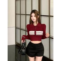 ราคา Cici C1982 เสื้อครอปแขนยาวไหมพรมดีเทลกระดุมหน้า สไตล์ชิคๆ (23180855133)