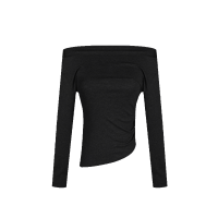 ราคา เสื้อครอปแขนยาว คอปาดสีพื้น สม็อคไหล่ ผ้าฟลีซ นุ่มหนาให้ความอบอุ่น สม็อคเอวข้างขวาเข้ารูป เสื้อครอป 079 (22930233299)