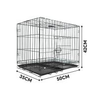 ราคา PetStern กรงสัตว์เลี้ยง กรงแมว กรงสุนัข กรงกระต่าย กรงหมาพับได้ กรงสุนัขพับได้ สามารถเปิดได้ฝาบน มีถาด สีดำ ขนาด 60 42 50 CM (16424403922)