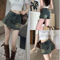 ราคา chen shop กางเกงกระโปรงยีนส์เอวสูงทรงเอ สีสนิมสวยสุดๆแมตย์ง่ายมาก สไตล์สายเกา (23149435490)