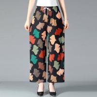ราคา มีไซส์ใหญ่ Plus Size Womens Summer Thin Print Wide Leg Loose Pants High Waist Floral Trousers (18566717631)
