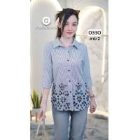 ราคา ขายดี Chanan เสื้อคอตตอน เชิ๊ตคอปก แขนยาว5ส่วน สีและลายสวยมาก ผ้าใส่สบาย ใส่ได้หลายโอกาส มี5ลาย รุ่น0330 เสื้อทำงาน เสื้อออกงาน เสื้อชีฟอง เสื้อเชิ๊ต เสื้อคอจีน เสื้อคอปก เชิ้ตคอปก (23190467814)