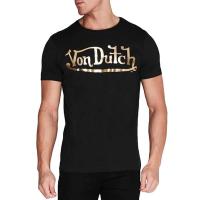 ราคา Von Dutch Mens Classic Logo Casual Crew Neck Cotton T Shirt Black (9050452064)