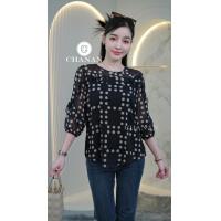 ราคา ขายดี Chanan เสื้อชีฟองลายจุด มีซับในอย่างดี แขนระบาย สีสวย ชีฟองเนื้อนิ่มใส่สบาย มี3สี รุ่น0047 เสื้อทำงาน เสื้อออกงาน เสื้อชีฟอง เสื้อเชิ๊ต เสื้อคอจีน เสื้อคอปก เชิ้ตคอปก (22190244243)