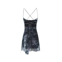 ราคา เดรสสั้นสีดำ สายเดี่ยว ผ้าซีทรูมีซับในเต็มตัว ดีไซน์ร้อยสายผูกไขว้หลังหรือผูกคล้องคอได้ กระโปรงแต่งชายระบายด้านหน้า ชุดไปทะเล 9723 (23376940213)