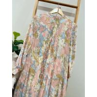 ราคา Fashion pleat dress แฟชั่นชุดเดรสผ้าชีฟองอัดพลีทพิมพ์ลายดอกไม้ ชุดเดรสยาวลายดอกไม้ แฟชั่นสาวอวบ ชุดคลุมท้องแฟชั่นคนท้องใส่ได้ (20365927646)