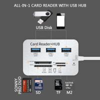 ราคา USB 3 0 to 3 Port USB Hub MS SD M2 TF Card Reader Combo Hub 2 0 480Mbps Combo (22696110197)