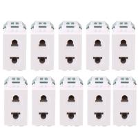 ราคา ราคายกกล่อง 10ตัว เต้ารับ รุ่นใหม่แบบเสียบ เต้ารับทีวี ปลั๊กกราวน์ ปลั๊กไฟ ปลั๊กไฟติดผนัง ปลั๊กไฟติดผนัง บล็อกทีวี บล็อกลอยฝัง zebergปลั๊กเดี่ยว ต้ารับ 2 6ขา (22680514330)