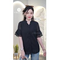 ราคา ขายดี Chanan เสื้อผ้าชีฟอง มีซับใน คอจีน แขนแต่งระบายสวยมาก ผ้านิ่มใส่สบาย 3สี รุ่น0113 เสื้อทำงาน เสื้อออกงาน เสื้อชีฟอง เสื้อเชิ๊ต เสื้อคอจีน เสื้อคอปก เชิ้ตคอปก (22588936254)