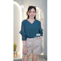 ราคา ขายดี Chanan เสื้อผ้าชีฟอง มีซับใน คอวี แต่งระบายแขนสวยมาก ใส่ได้หลายโอกาส 3สี รุ่น0064 เสื้อทำงาน เสื้อออกงาน เสื้อชีฟอง เสื้อเชิ๊ต เสื้อคอจีน เสื้อคอปก เชิ้ตคอปก (22582455368)