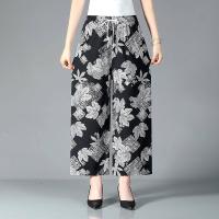 ราคา มีไซส์ใหญ่ Plus Size Womens Summer Thin Print Wide Leg Loose Pants High Waist Floral Trousers (18566717630)