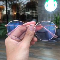 ราคา แว่นตา สายตาสั้น สายตายาว กันแสงสีฟ้า กัน UV และแสงแดด ถนอมสายตา กรอบทรงกลม ทรงหยดน้ำ สีพิ้งค์โกลด์ Pink Gold สีเงิน Silver สีดำ Black (16565056997)