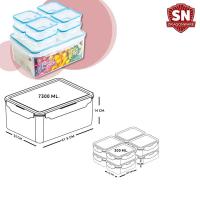 ราคา เซ็ท กล่องถนอมอาหาร SNAP LOCK พลาสติก ฝาล๊อก 9 ชิ้น กล่องอาหาร กล่องข้าว กล่องใส่อาหาร กล่องพลาสติก ล๊อก ล็อค ซีล SET E (403111855)