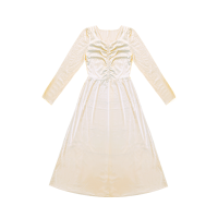 ราคา แม็กซี่เดรสผ้ากำมะหยี่ แขนยาวคอวี สม็อคกลางอก กระโปรงทรงเอ เย็บจับจีบตรงเอว เดรสแฟนซี ชุดปีใหม่ 9221 (23352733302)