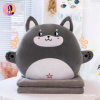 ราคา หมอนผ้าห่ม ลายการ์ตูนน่ารัก ของขวัญ พร้อมส่ง (21410159512)